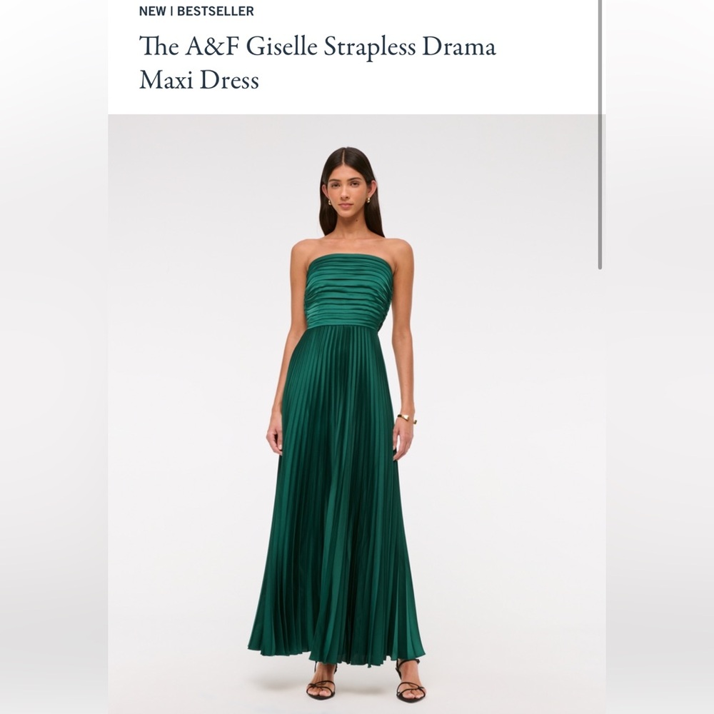 Abercrombie Giselle Strapless Maxi Dress in Juniper